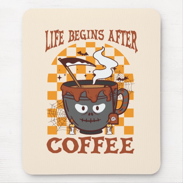 Das Leben beginnt nach dem Kaffee Mousepad (Vorne)
