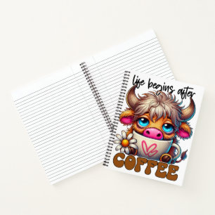 Das Leben beginnt nach dem Kaffee Notizbuch