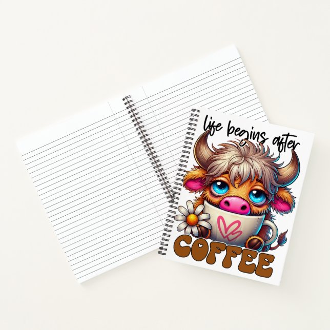 Das Leben beginnt nach dem Kaffee  Notizbuch (Innenseite)