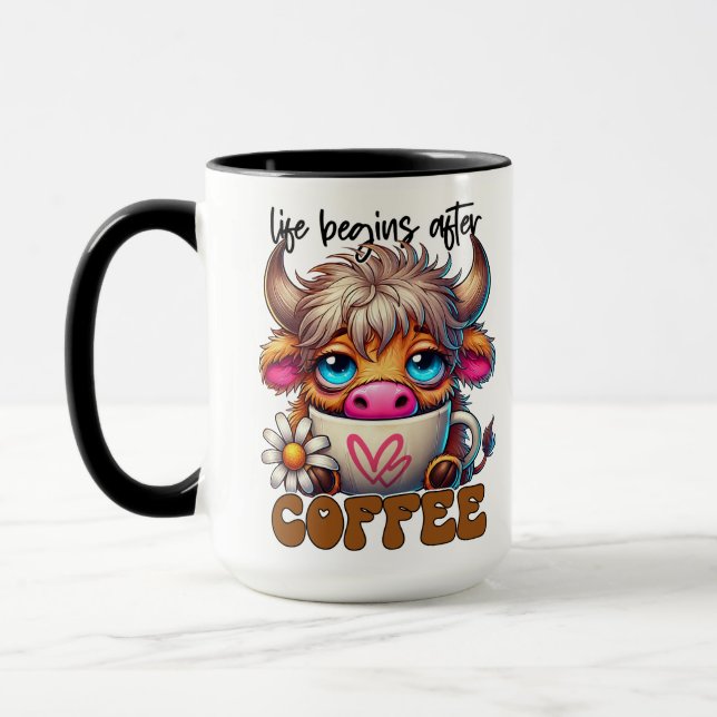 Das Leben beginnt nach dem Kaffee  Tasse (Links)