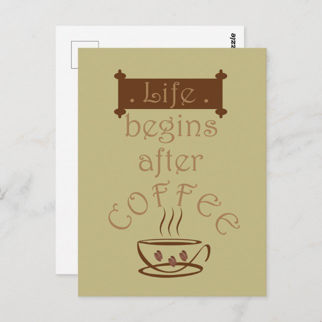 Das Leben beginnt nach den lustigen Sprüchen Postkarte (Vorne/Hinten)