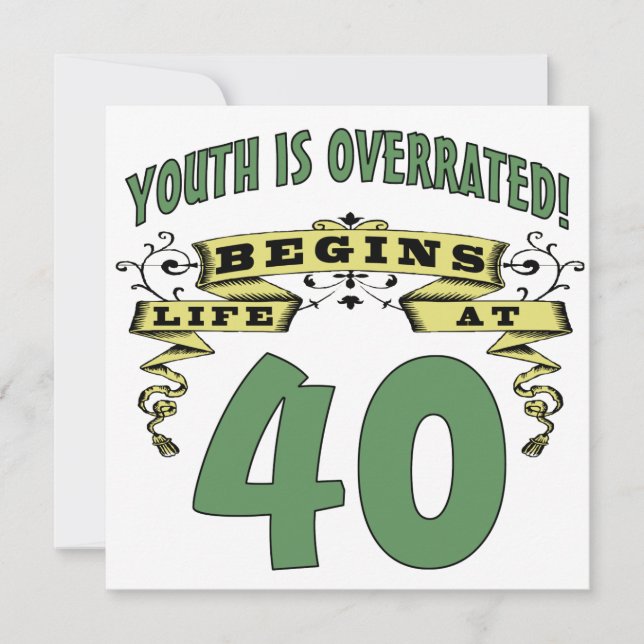 Das Leben beginnt um den 40. Geburtstag Karte (Vorderseite)