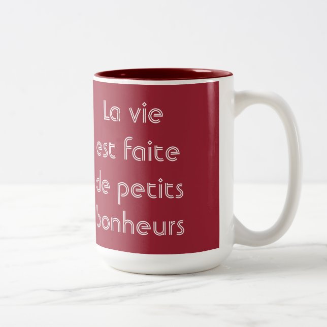 Das Leben Besteht Aus Kleinen Freuden Französische Zweifarbige Tasse (Rechts)
