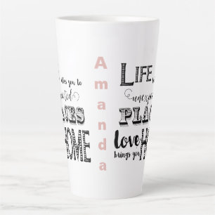 Das Leben bringt Sie zu unerwarteten Orten, die Li Milchtasse