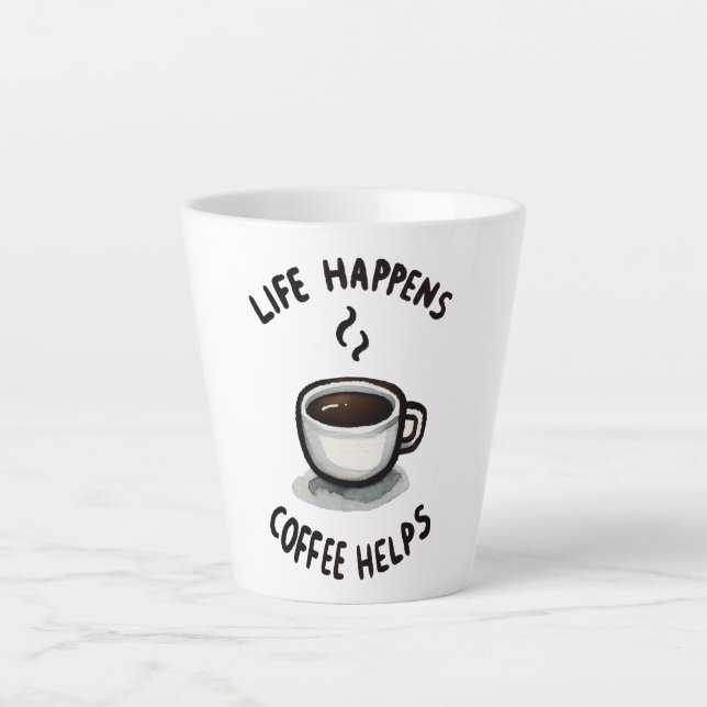 Das Leben, der Kaffee hilft - für den Kaffee Lover Milchtasse (Vorderseite)