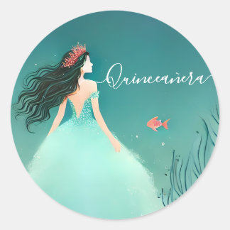 Das Leben der Meeresfische unter dem Meer Quincean Runder Aufkleber
