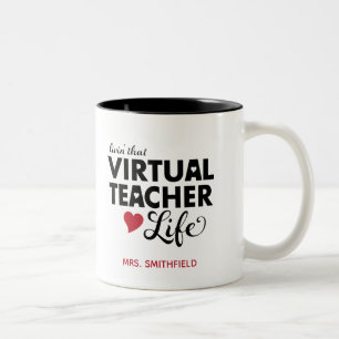 Das Leben des virtuellen Lehrers Zweifarbige Tasse