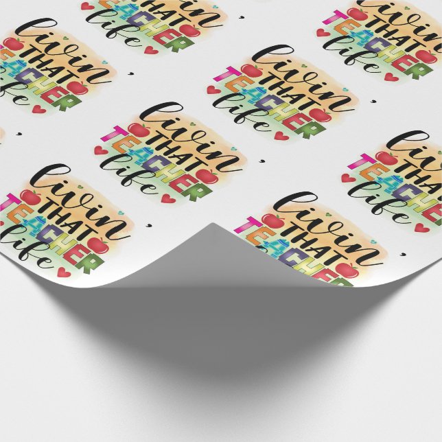 Das Leben dieses Lehrers - Geschenk für Lehrer Geschenkpapier (Ecke)
