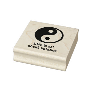 Das Leben dreht sich alles um Balance Yin Yang Hei Gummistempel