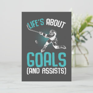 Das Leben dreht sich um Goals Hockey Player Eishoc Einladung