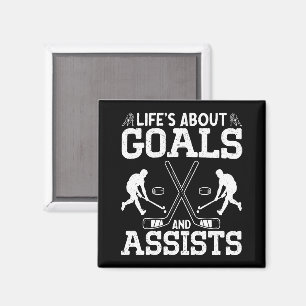 Das Leben dreht sich um Ziele und hilft Eishockey  Magnet