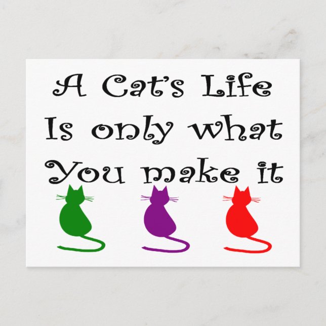 Das Leben einer Katze ist nur das, was du schaffst Postkarte (Vorderseite)