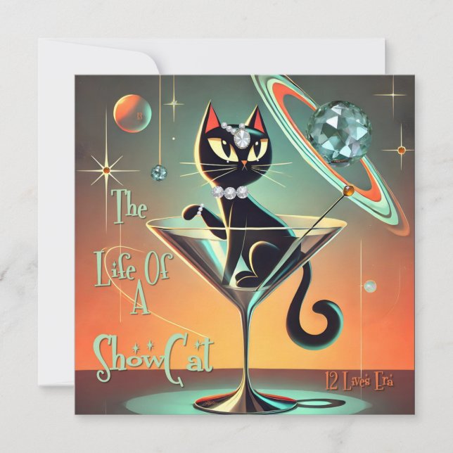 Das Leben einer Showgirl-Katze Einladung (Vorderseite)