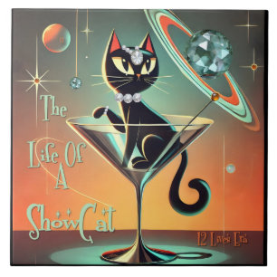 Das Leben einer Showgirl-Katze Fliese
