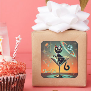 Das Leben einer Showgirl-Katze Quadratischer Aufkleber