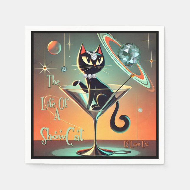 Das Leben einer Showgirl-Katze Serviette (Vorderseite)