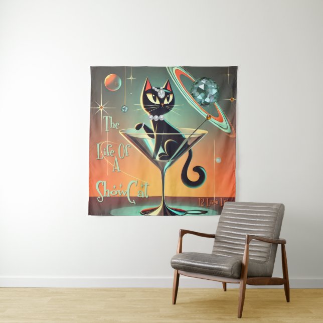 Das Leben einer Showgirl-Katze Wandteppich (Beispiel)