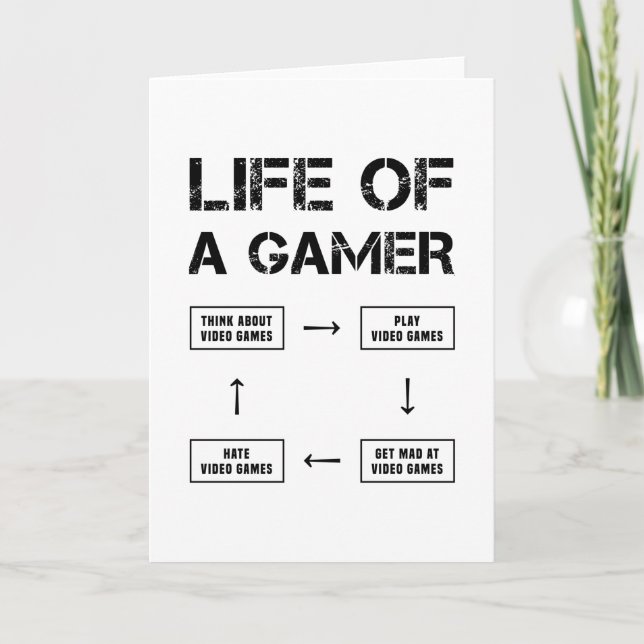 Das Leben eines Gamer-Video-Games-Gaming-Geschenk Karte (Vorderseite)