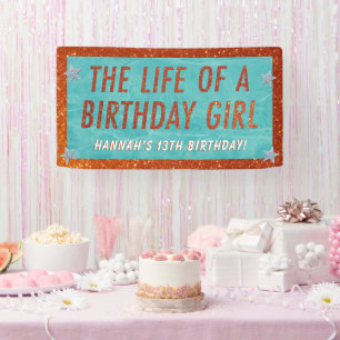Das Leben eines Geburtstags-Girl-Party Willkommen Banner
