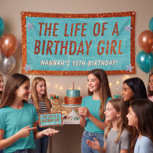 Das Leben eines Geburtstagsmädchen Party Willkomme Banner