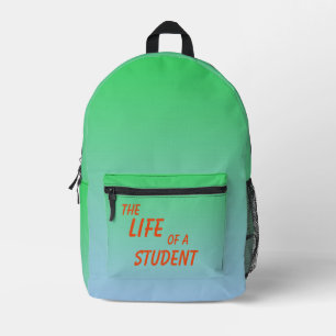 Das Leben eines grünen Studenten Bedruckter Rucksack