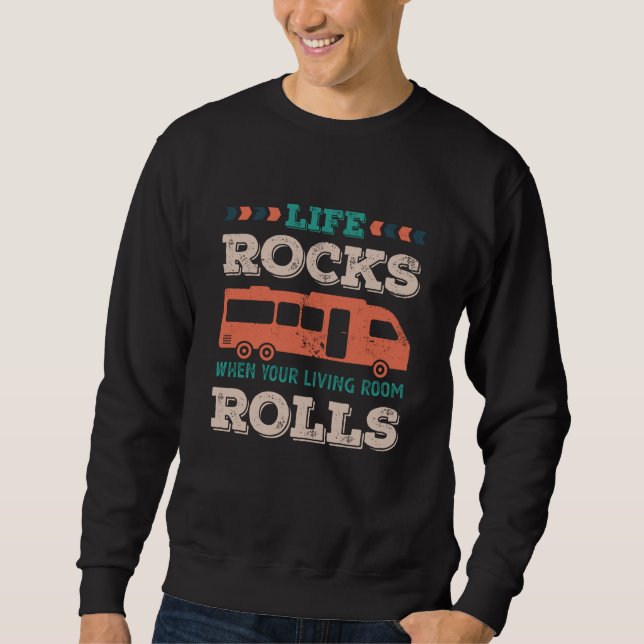 Das Leben fällt, wenn Ihr Wohnzimmer rollt Sweatshirt (Vorderseite)