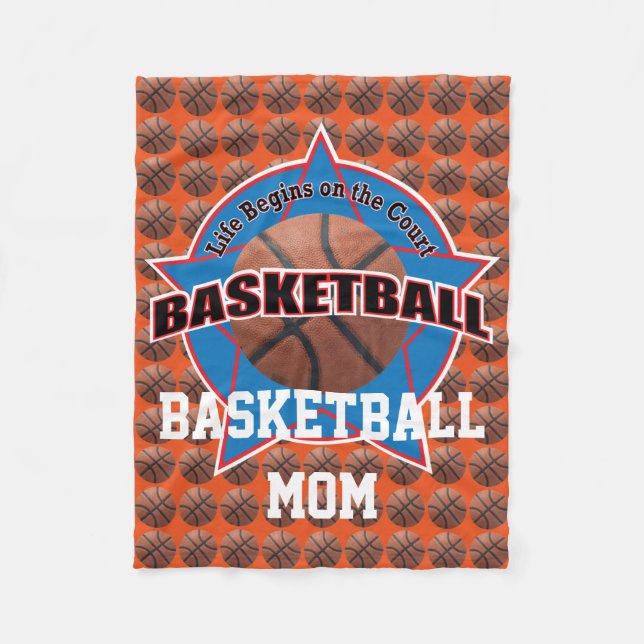 Das Leben fängt Basketball-Mama an Fleecedecke (Vorderseite)