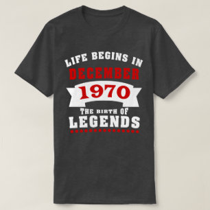 Das Leben fängt Geburtstag im Dezember 1970 an T-Shirt