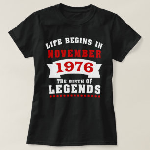 Das Leben fängt Geburtstag im November 1976 an T-Shirt