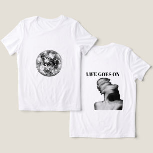 Das Leben geht auf dem grafischen T - Shirt