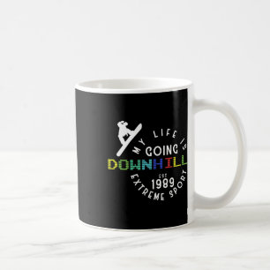 Das Leben geht bergab Snowboarder Freestyle Winter Kaffeetasse