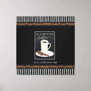 Das Leben geht über das Café des Cafés Latte Leinwanddruck