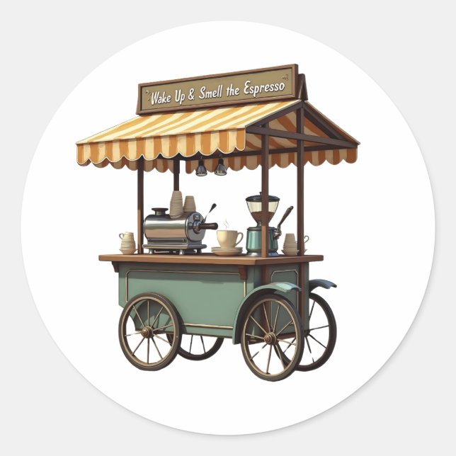 Das Leben geschieht, Kaffee hilft Runder Aufkleber (Vorderseite)