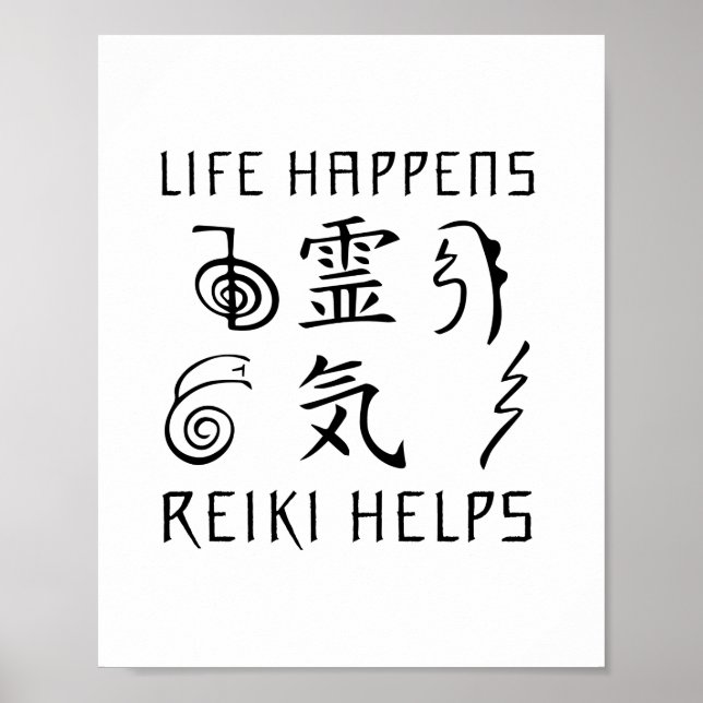 Das Leben geschieht, Reiki hilft | Reiki Master Gi Poster (Vorne)