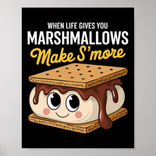 Das Leben gibt dir Marshmallows Camping Smores Kaw Poster