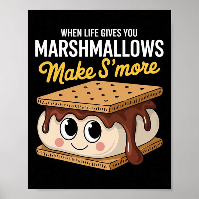 Das Leben gibt dir Marshmallows Camping Smores Kaw Poster (Vorne)
