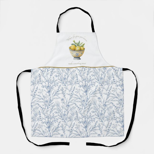 Das Leben gibt Lemons Inspiration Navy Blau Schürze (Vorderseite)