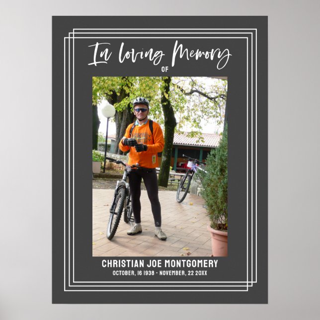 Das Leben Grey Foto Trauerfeier feiern Poster (Vorne)