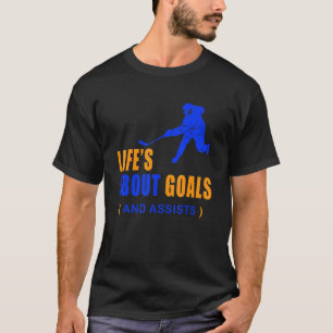 Das Leben handelt von Zielen Eishockey für Jungen T-Shirt