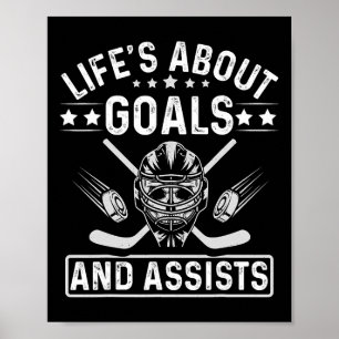 Das Leben handelt von Zielen Jugend-Eishockey Jung Poster