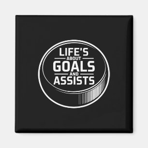Das Leben handelt von Zielen und Ists Eishockeypuc Magnet