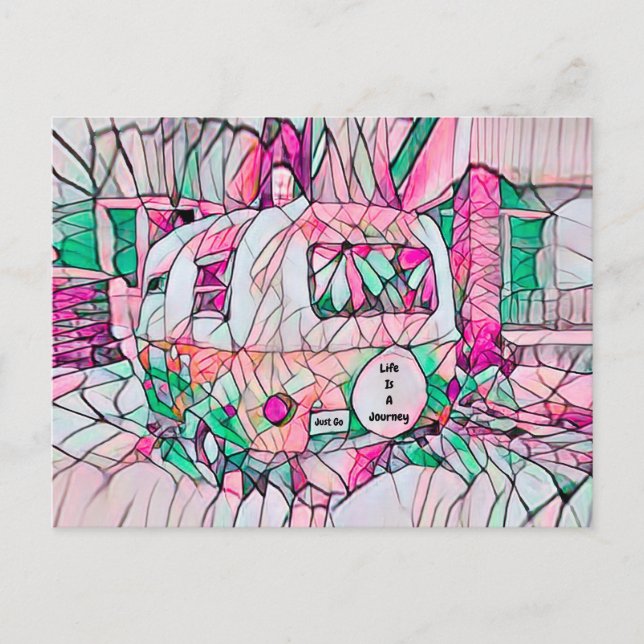 Das Leben im Campingplatz ist eine Reise, die einf Postkarte (Vorderseite)