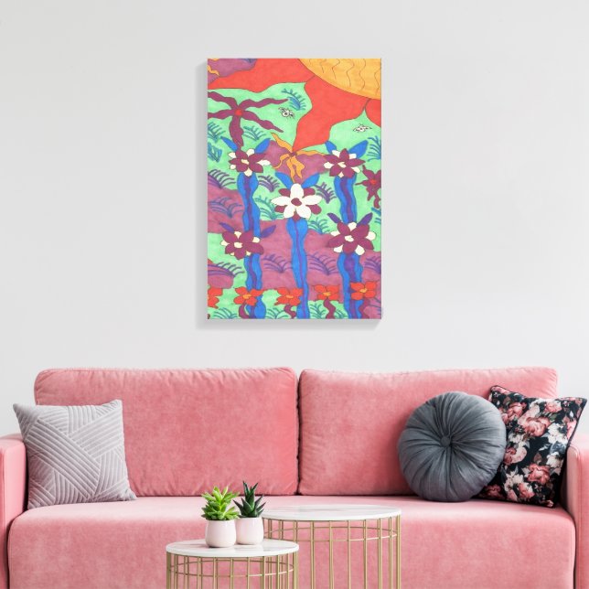 Das Leben im Garten Boho Kunstmuseum Leinwanddruck (Insitu (Wohnzimmer))