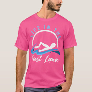 Das Leben im Lane schwimmen Athleten Wasser S T-Shirt