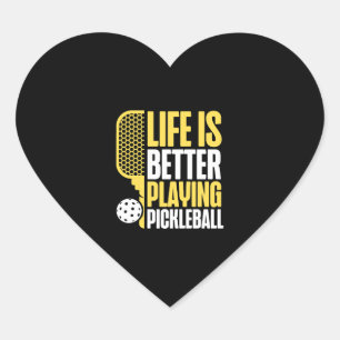Das Leben im Pickleball ist besser Herz-Aufkleber