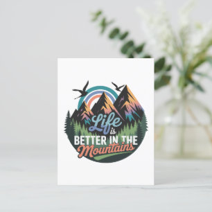 Das Leben in den Bergen ist besser - Naturerlebnis Postkarte