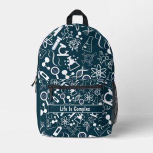 Das Leben in der modernen türkisfarbenen Biochemie Bedruckter Rucksack
