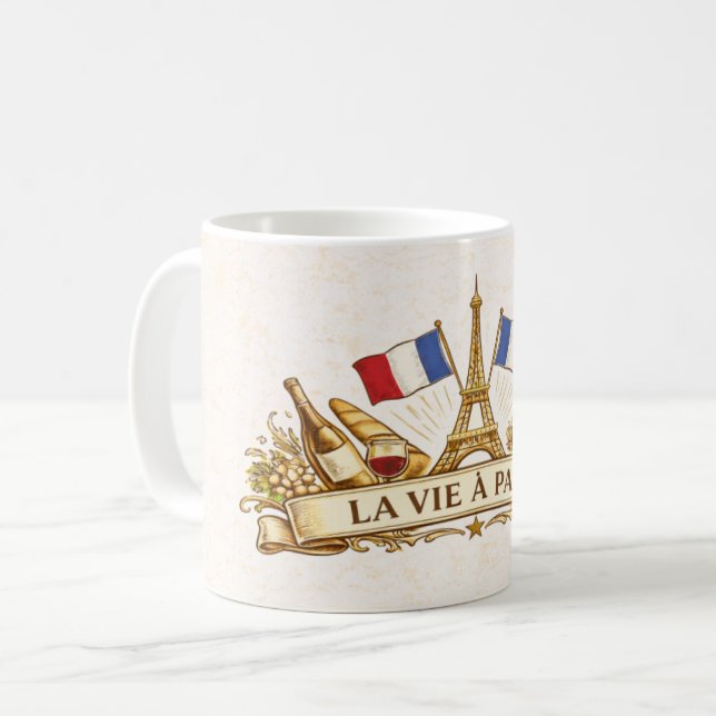 Das Leben in Paris Kaffeetasse (Vorderseite Links)