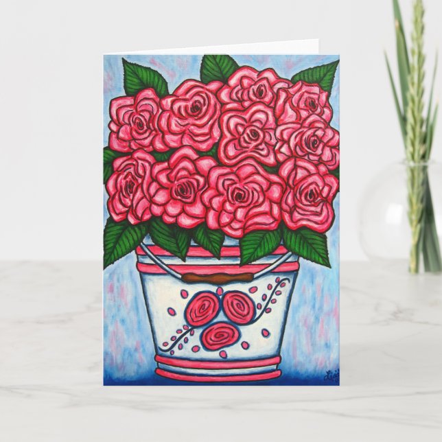 Das Leben in Rose Greeting/Note Card Karte (Vorderseite)