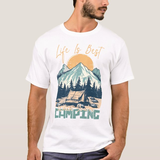 Das Leben ist am besten, wenn man Camping ist - Na T-Shirt (Vorderseite)